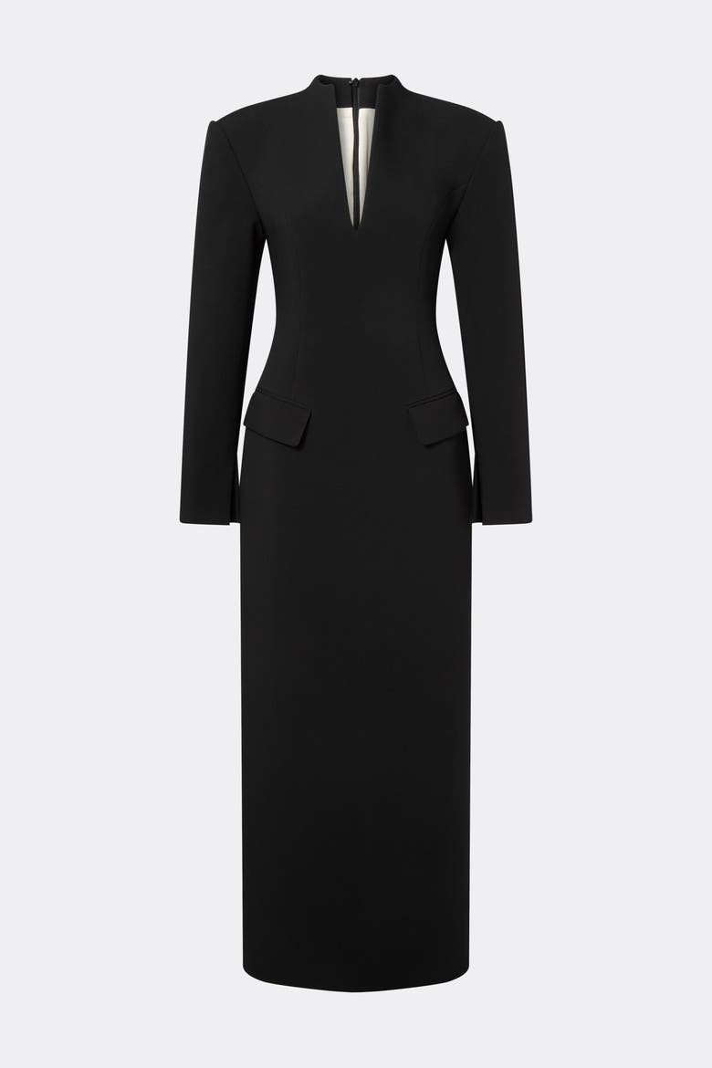 Vanesa Deep V-Neck Maxi Dress, Alternate, color, Black