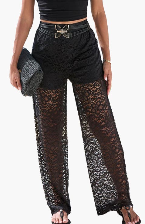 Lace Overlay Pants