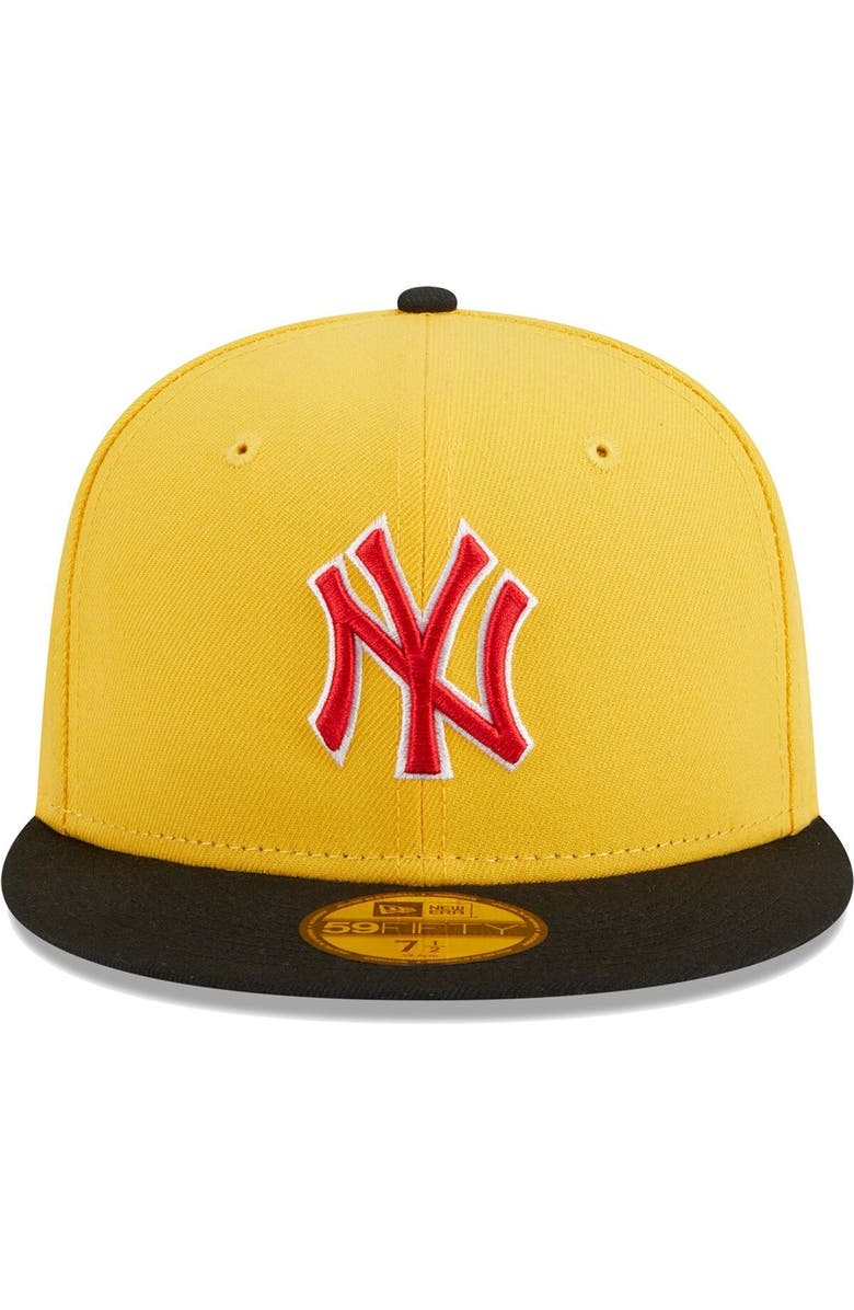 New Era Men's New Era Yellow/Black New York Yankees Grilled 59FIFTY Fitted Hat, Alternate, color, 