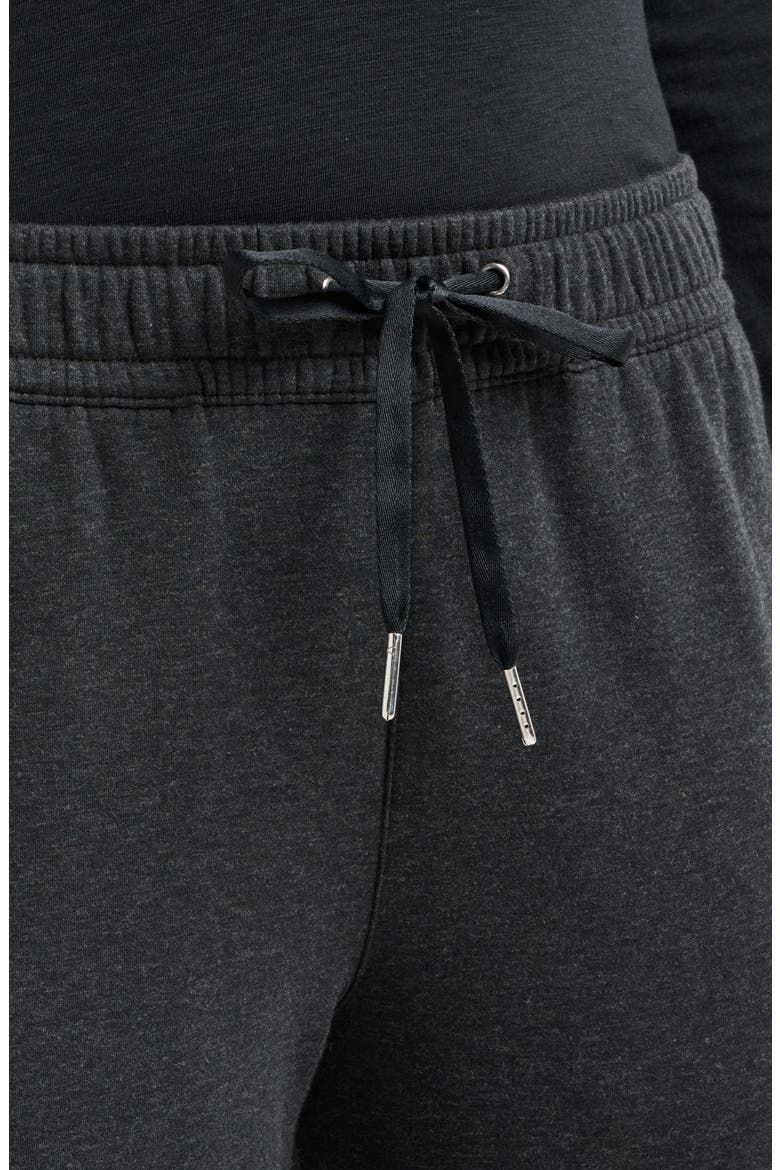 Cloud Drawstring Fleece Joggers, Alternate, color, HEATHER BLACK