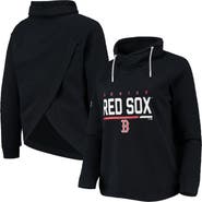 LEVELWEAR Women's Levelwear Black Boston Red Sox Vega Funnel Neck Raglan Pullover Sweatshirt