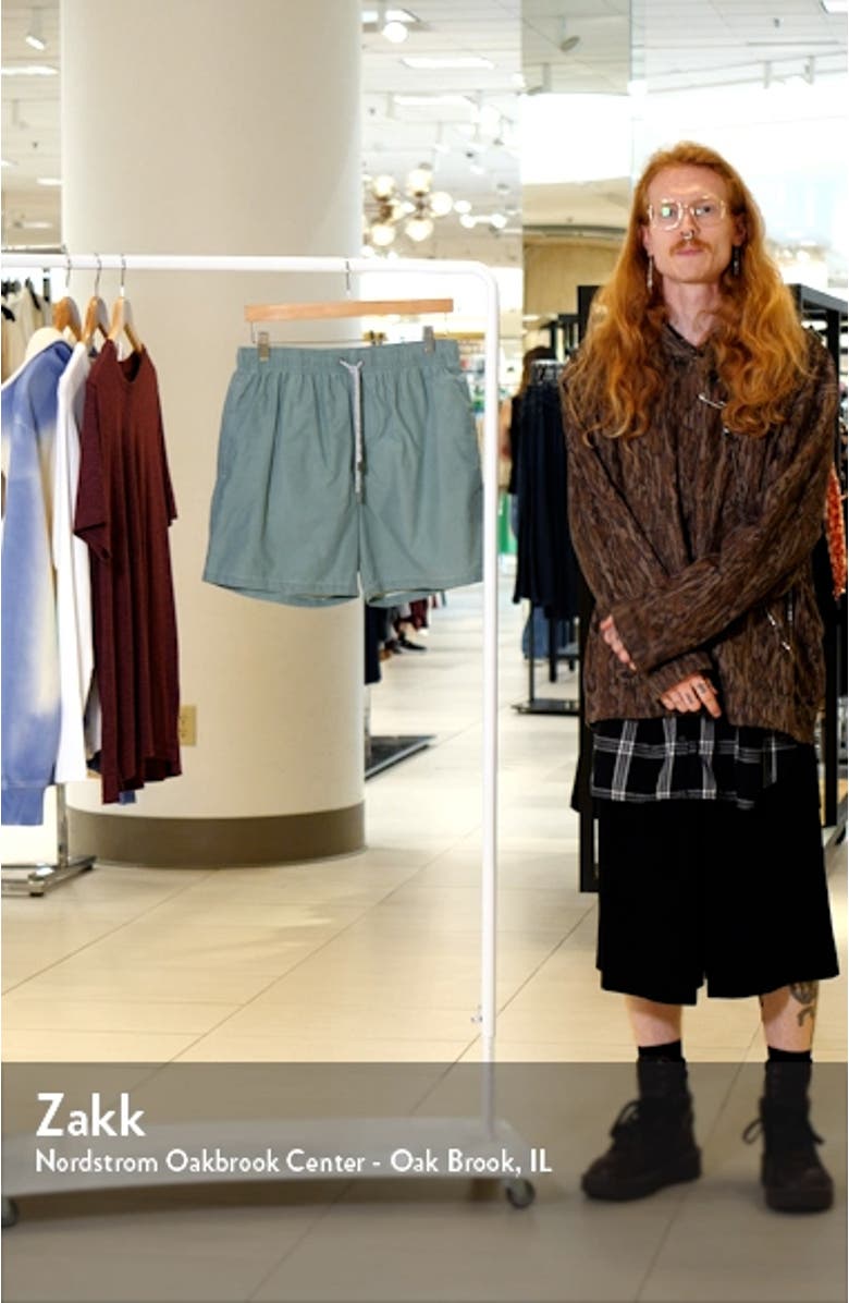 Solid Washed Water Repellent Swim Trunks, sales video thumbnail