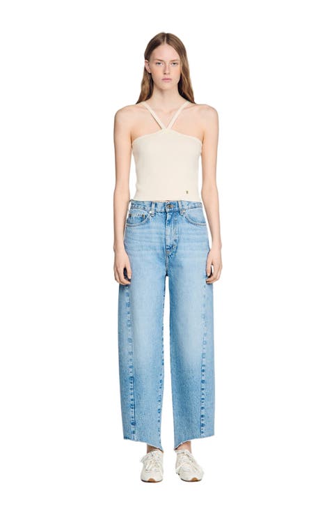 Short ribbed knit top