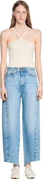 SANDRO Short ribbed knit top