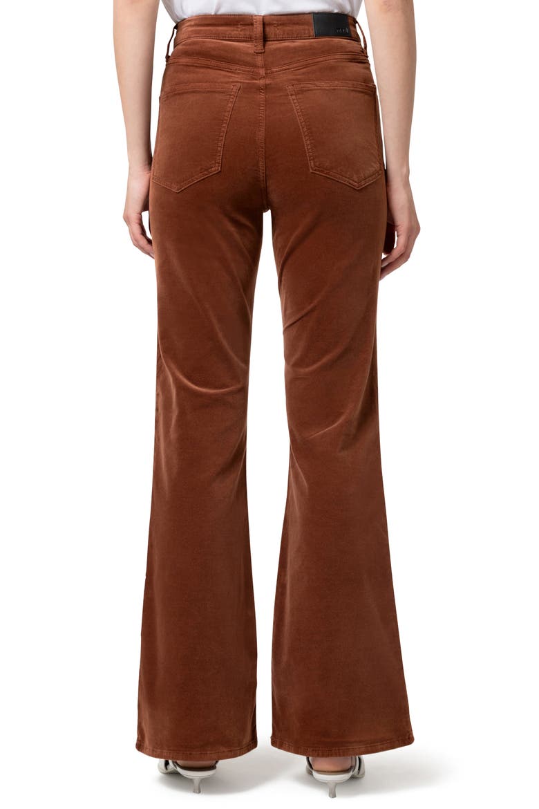 Los Angeles High Waist Flare Leg Velvet Pants, Alternate, color, BROWN VELVET