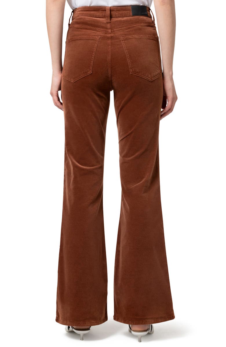 Mavi Jeans Los Angeles High Waist Flare Leg Velvet Pants, Alternate, color, Brown Velvet