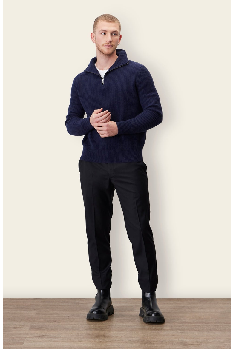 Shane Cashmere Quarter Zip Pullover, Main, color, Navy