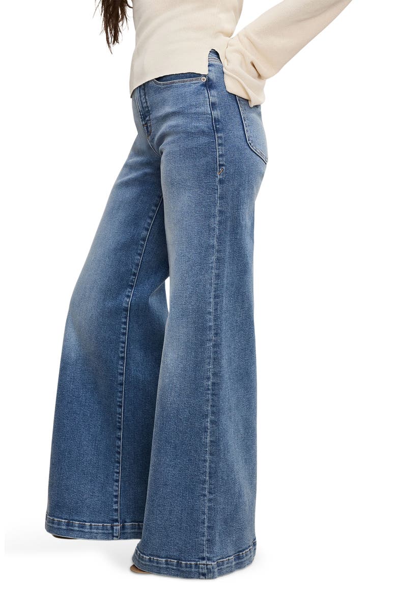 Good Petite Palazzo Jeans, Alternate, color, INDIGO837