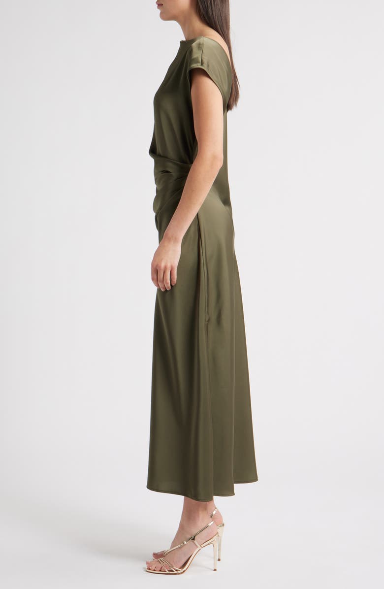 Sam Edelman Gathered Satin Dress, Alternate, color, Loden