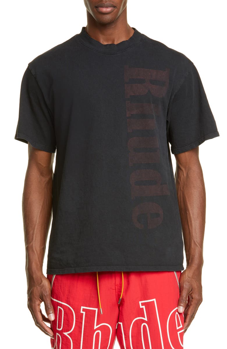 Rhude Vertical Print Logo T-Shirt, Alternate, color, 
