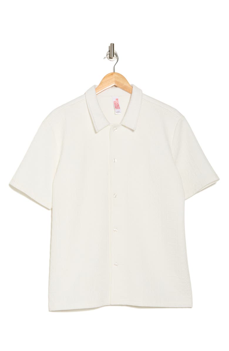 FLEECE FACTORY Geometric Jacquard Button-Up Shirt, Alternate, color,