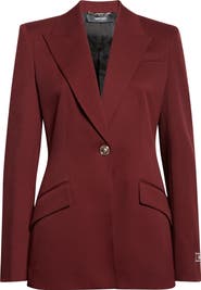 Versace Single Breasted Stretch Virgin Wool Gabardine Blazer