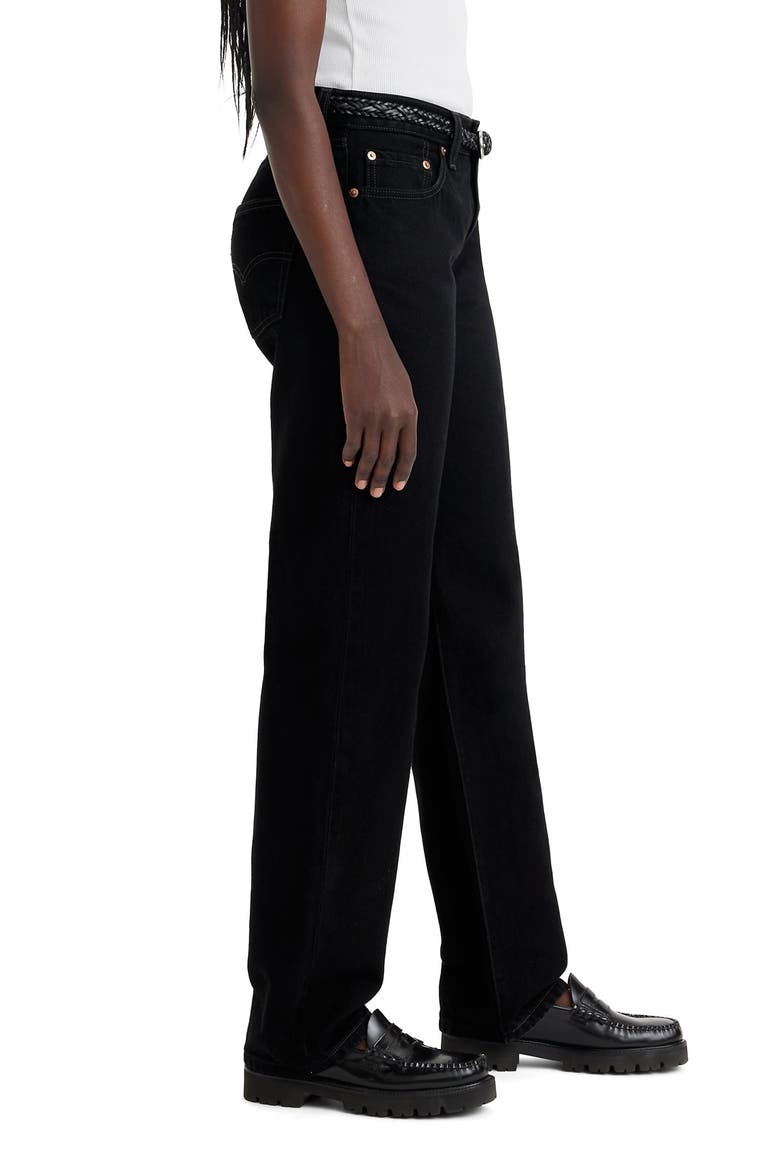 501® '90s High Waist Straight Leg Jeans, Alternate, color, RINSED BLACKTOP