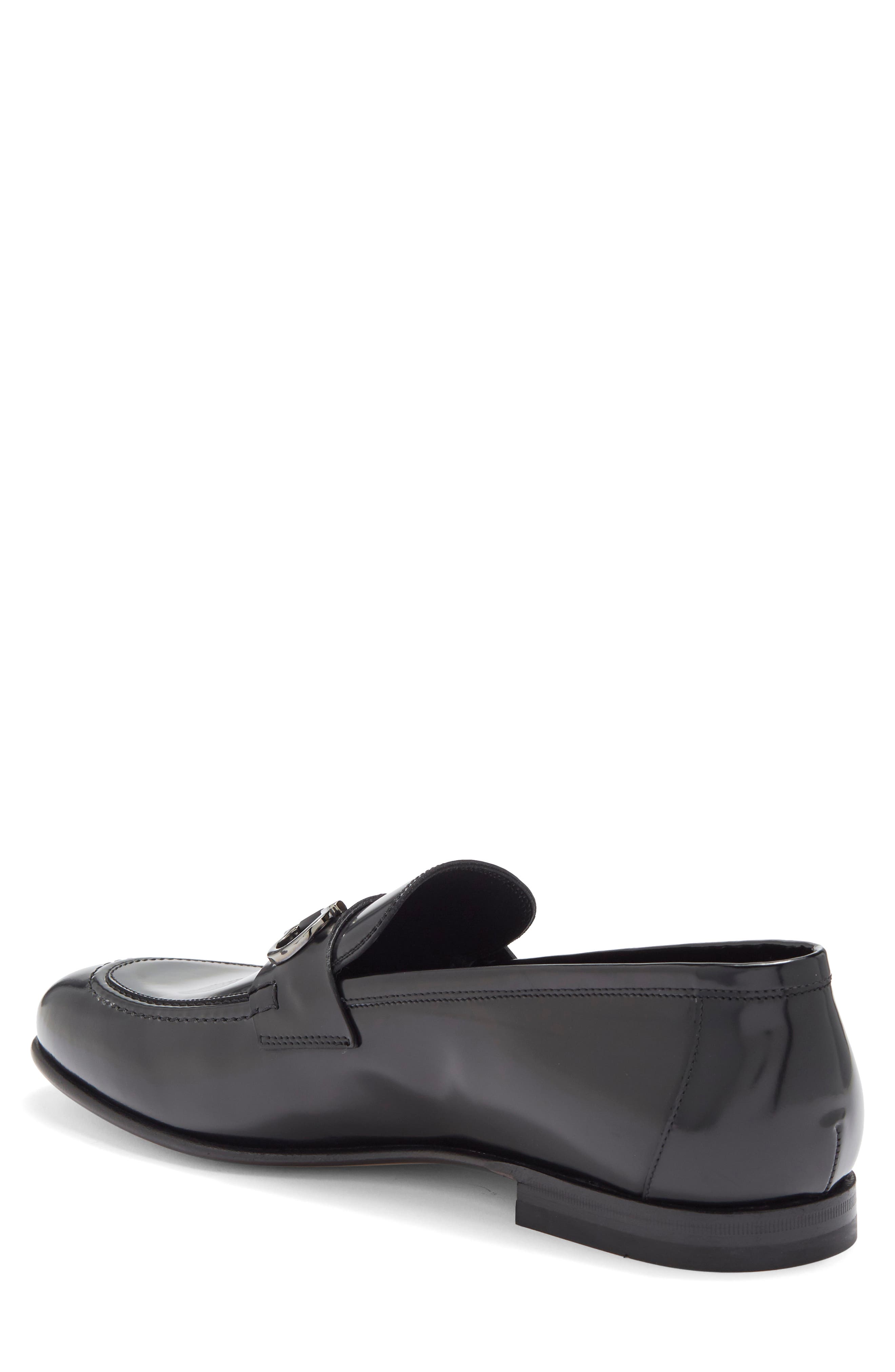 FERRAGAMO Gin Double Gancio Bit Loafer, Alternate, color, Nero