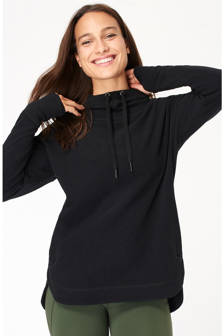 Escape Fleece Hoodie, Alternate, color, BLACK