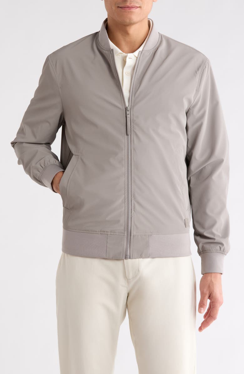 DENIM AND FLOWER Bomber Jacket, Main, color, Light Grey