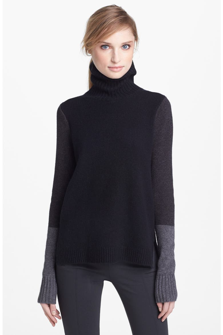 Tri Colorblock Turtleneck, Main, color, BLACK COMBO
