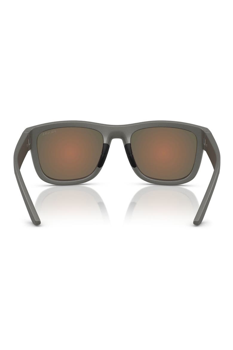 56mm Mirrored Pillow Sunglasses, Alternate, color, SILVER GREY / BROWN ORANGE