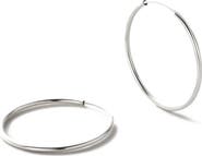Ana Luisa White Gold Hoop Earrings - White Gold Slim Hoops Large