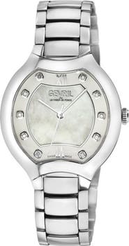 GEVRIL Lugano Swiss Diamond Watch, 35mm - 0.1ct.