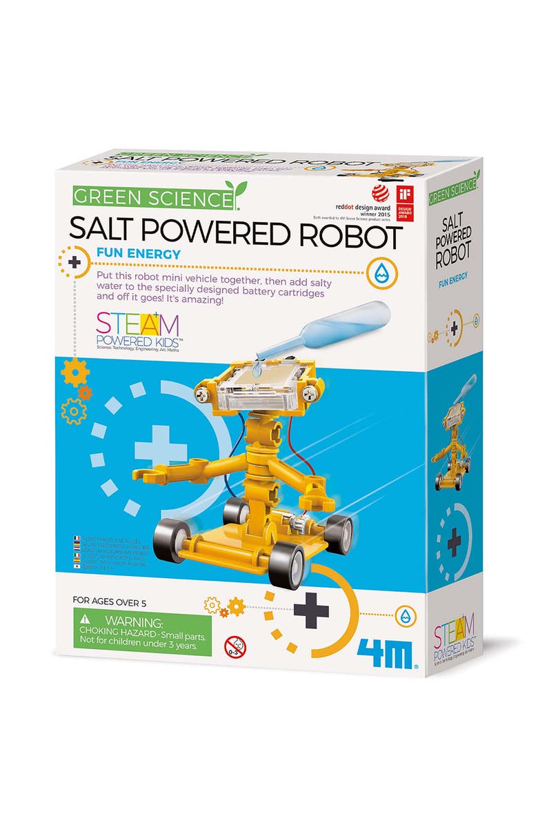 4M Green Science Salt Powered Robot, DIY Mini Building Kit, Kids 5+, Main, color, Multicolored