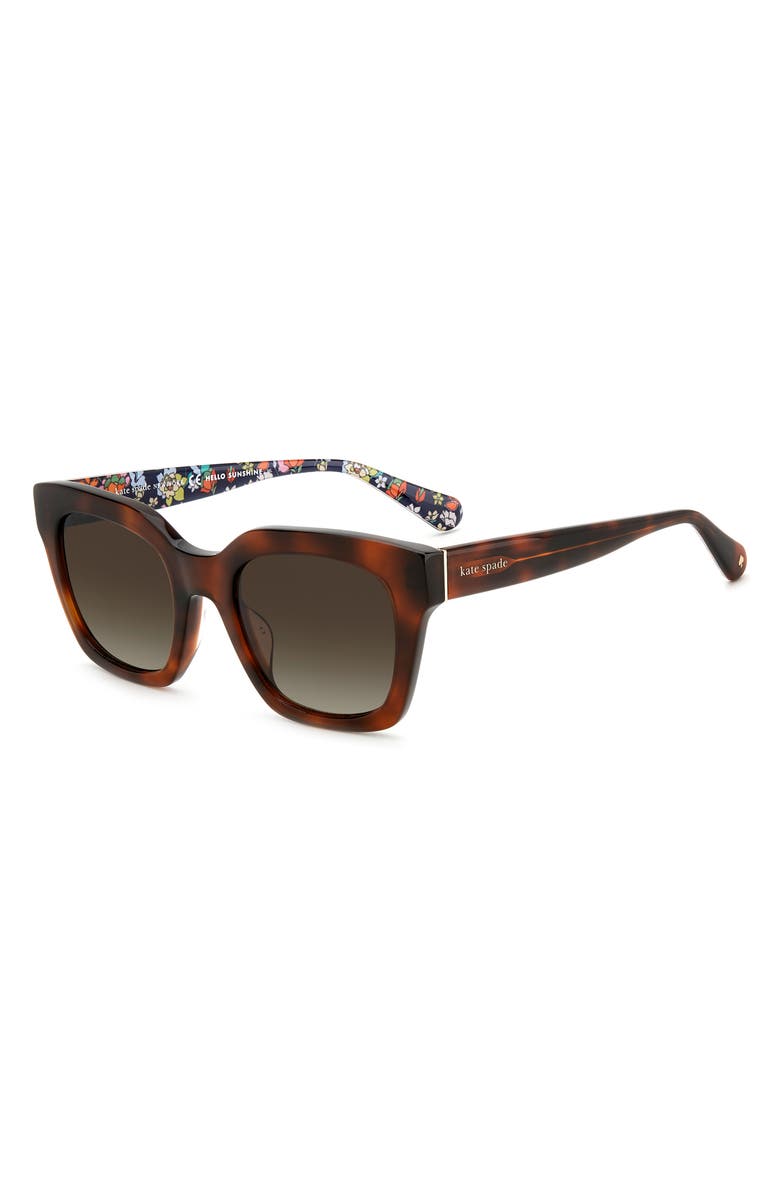 Kate Spade New York camryns 50mm gradient polarized square sunglasses, Alternate, color, Medium Brown