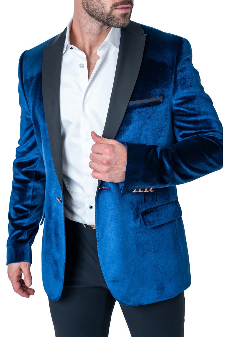 Tesla Velvet Blue Dinner Jacket, Alternate, color, BLUE