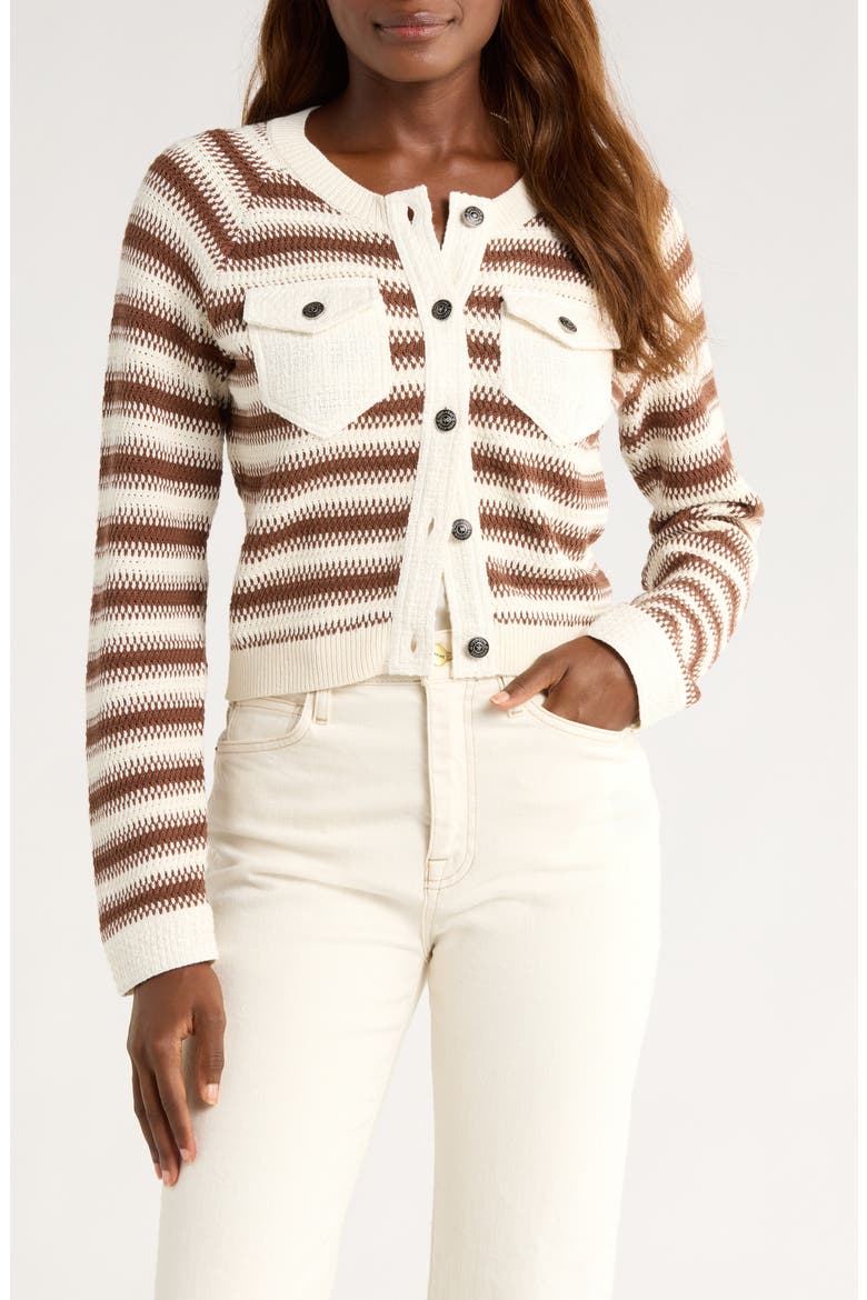 Suki Cardigan, Main, color, GARDENIA/ DARK SEPIA