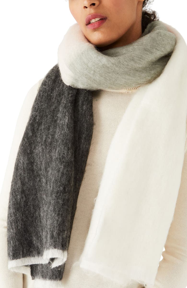 Kate Spade New York colorblock yarn dyed brushed wool blend scarf, Main, color, 