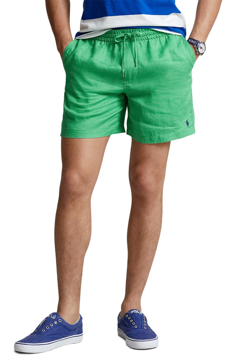 Polo Ralph Lauren Linen Drawstring Shorts, Main, color, 