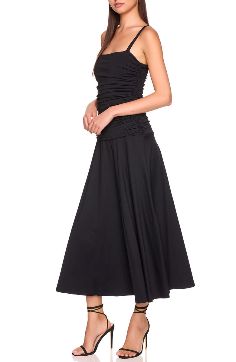 Susana Monaco Ruched Sleeveless Maxi Dress, Alternate, color, Black