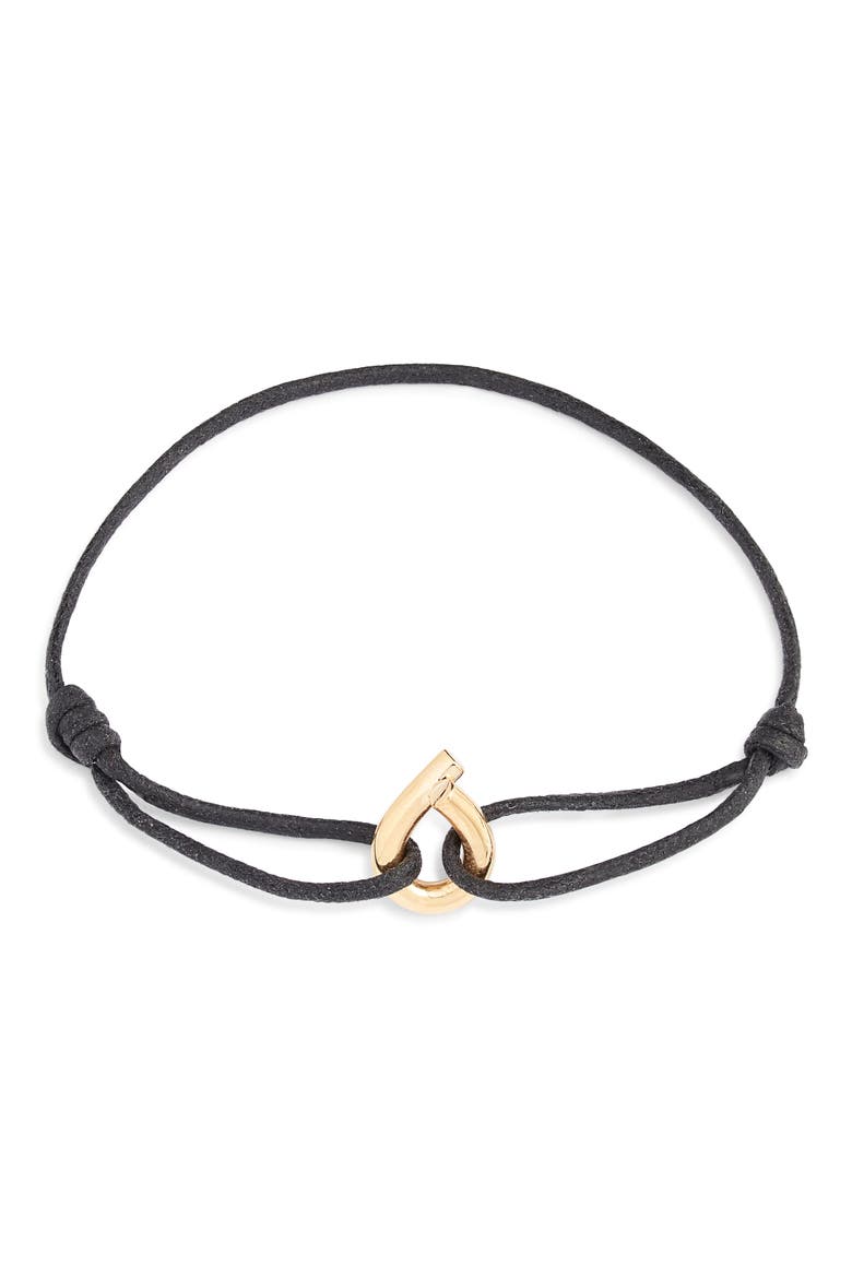 Waxed Cotton Cord Bracelet, Main, color, BLACK CORD