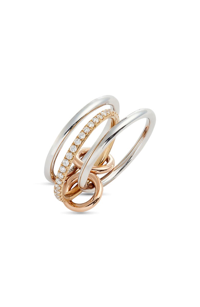 Spinelli Kilcollin Sony Diamond Linked Rings, Alternate, color, Yellow/Rose/White