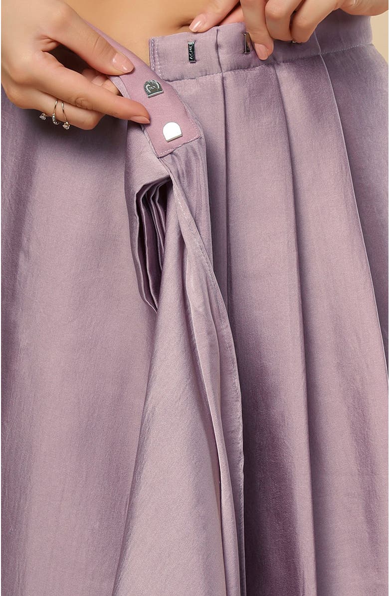 One Minute Saree<sup>®</sup> Neri Violet Grey Crepe Satin Ready To Wear Saree, Alternate, color, 