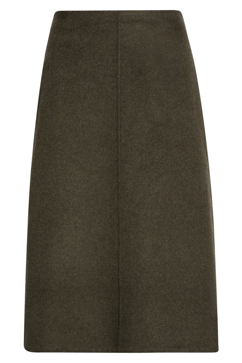 Wool Blend A-Line Skirt, Alternate, color, DARK MOSS