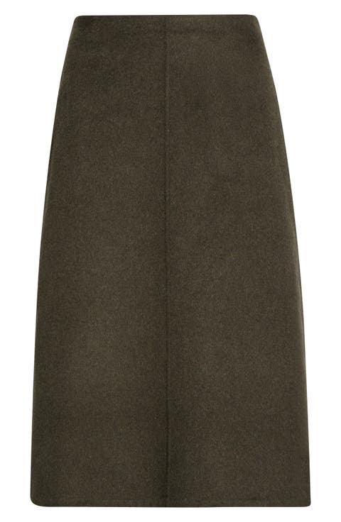 Wool Blend A-Line Skirt