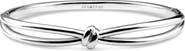 DEVATA Love Knot Bangle Bracelet in Rhodium Plated Sterling Silver, 8mm