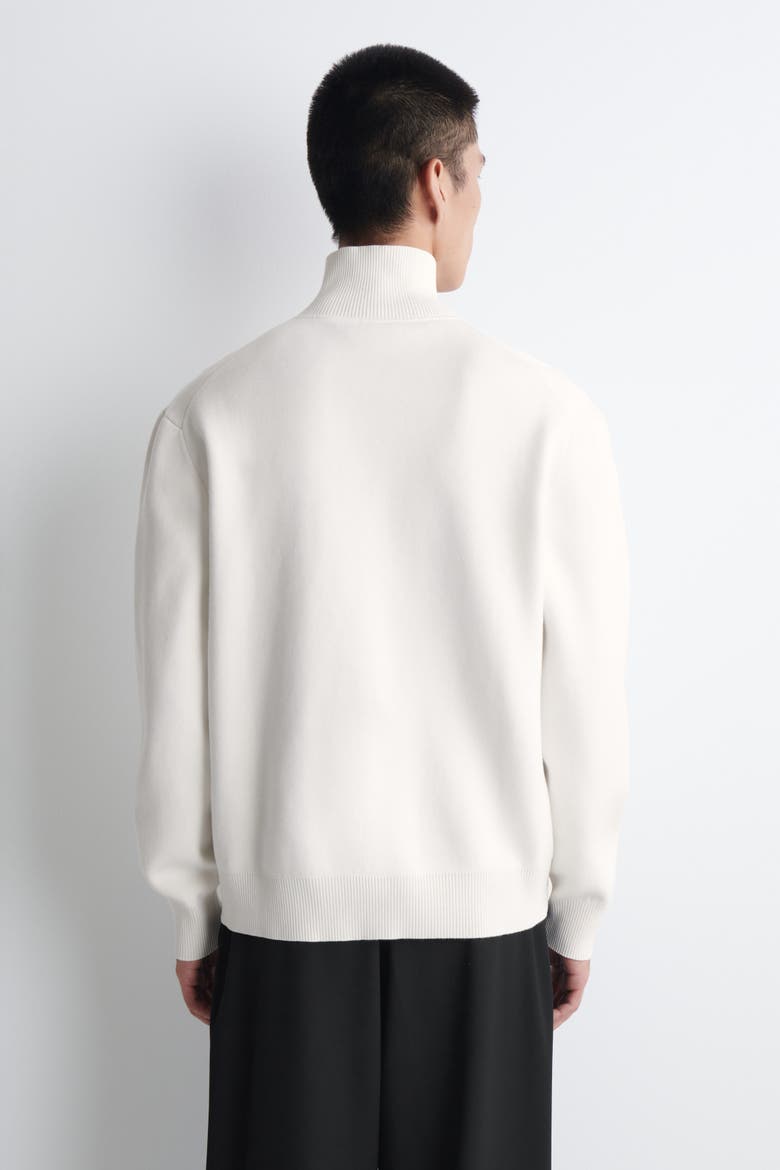 Double-faced Knitted Half-zip Sweater, Alternate, color, WHITE