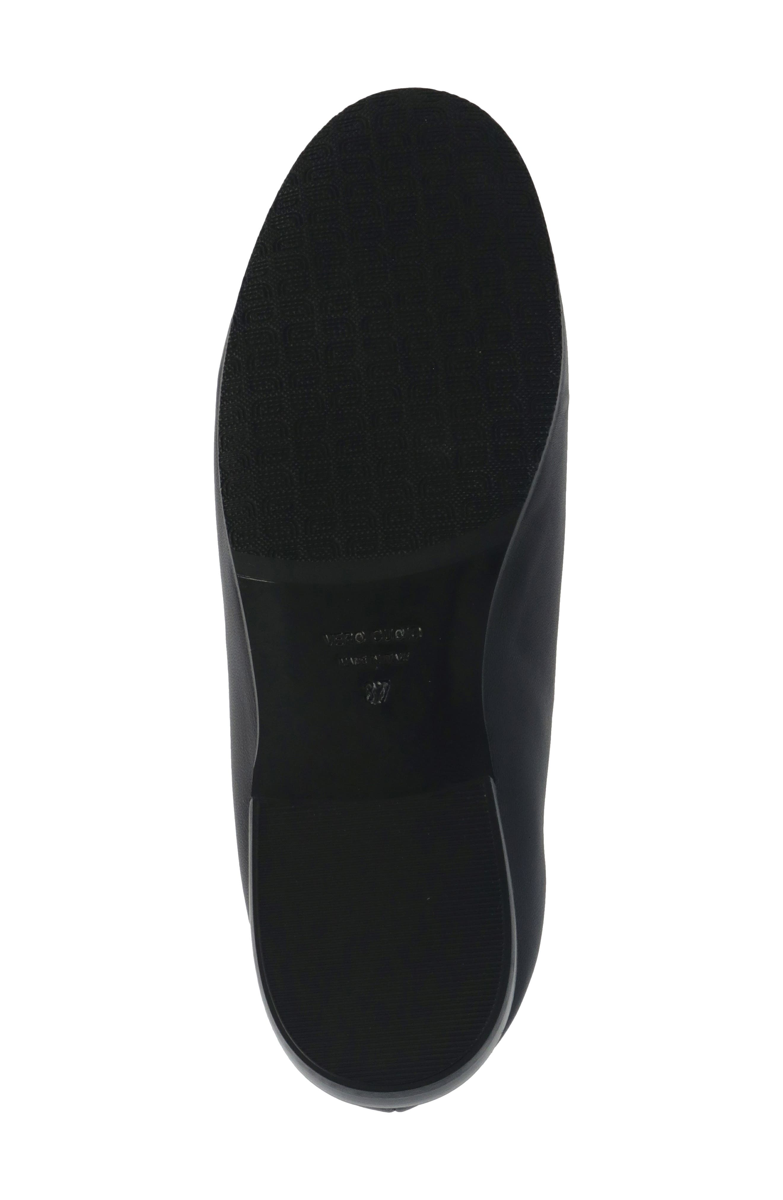 Ruched Leather Loafer, Alternate, color, NAVY