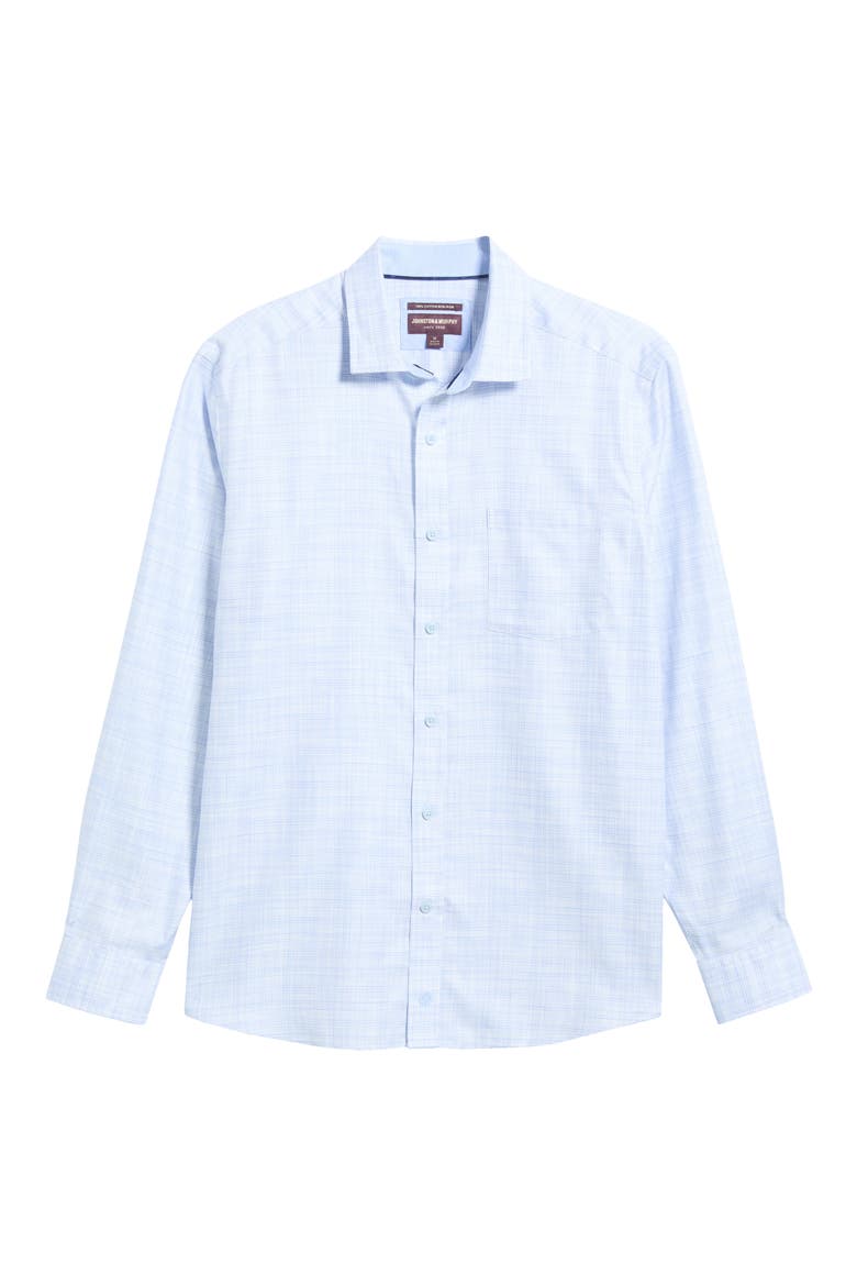 Ovation Non-Iron Cotton Button-Up Shirt, Main, color, BLUE CROSS HATCH