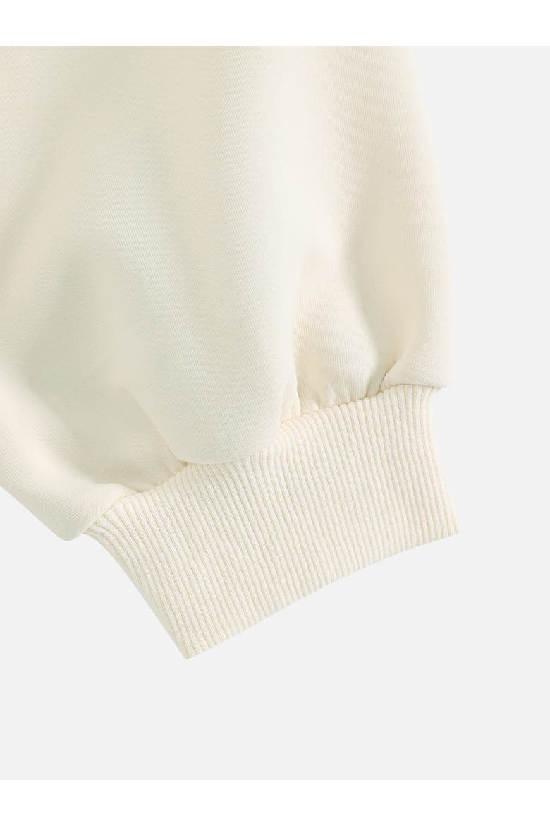 Boxy Layered Off-The-Shoulder Sweatshirt, Alternate, color, Butter Beige