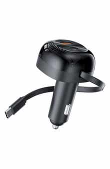 BROOKSTONE 3-Port Retractable Car Charger