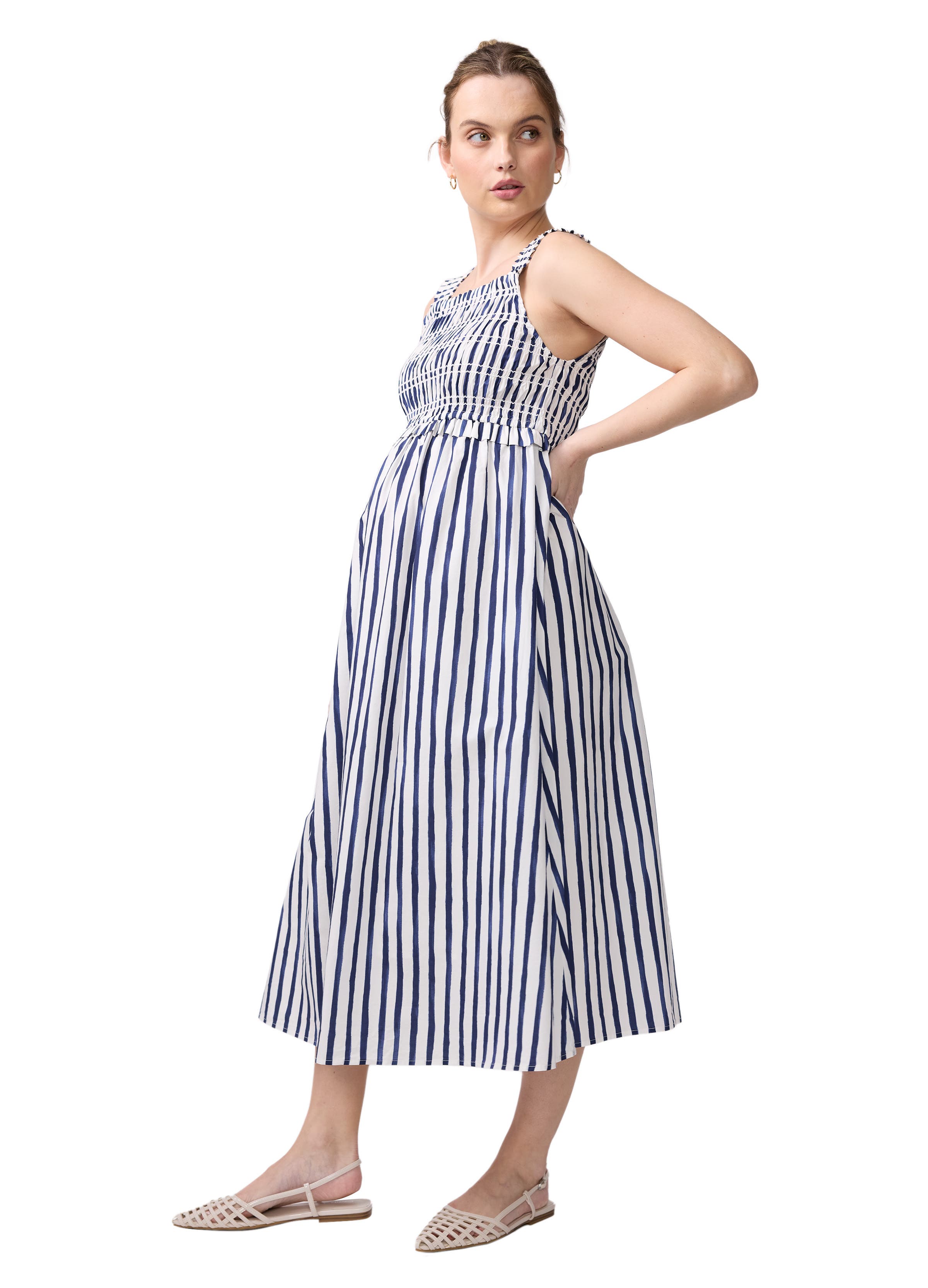 Square Neck Smocked Maxi Dress - image 4