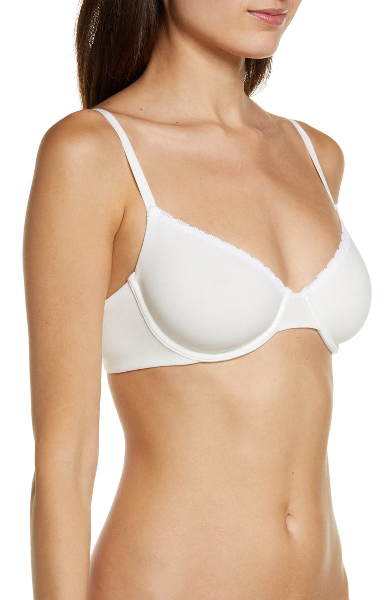 Skarlett Blue Adorned Cotton Blend Underwire Bra, Alternate, color, White