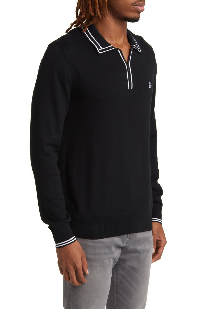 Original Penguin Tipped Zip Polo Sweater, Alternate, color, 