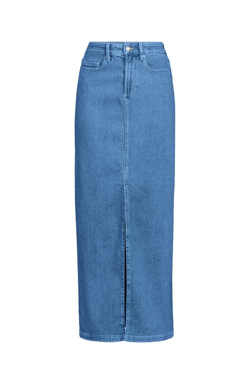 Shop Lands' End Soft Denim Maxi Skirt In Hutton Blue Wash