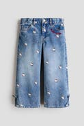 H&M Printed Wide Leg Jeans