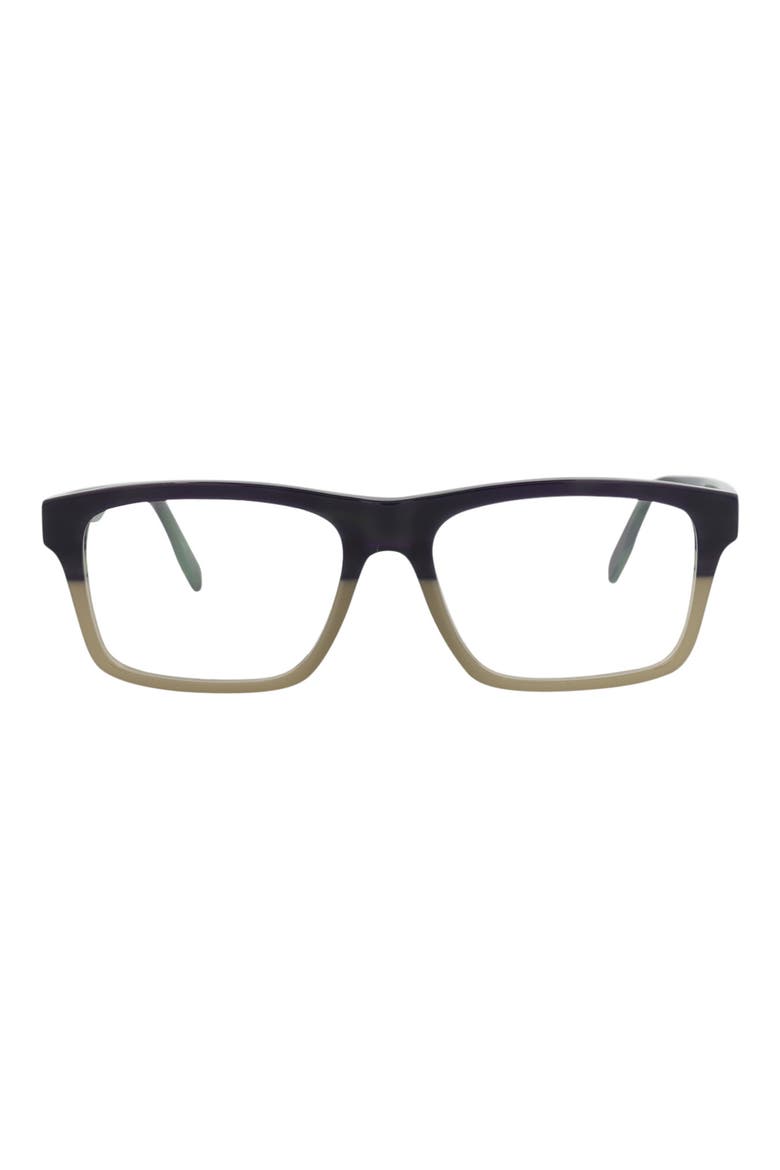 56mm Square Optical Glasses, Main, color, GREEN GREEN TRANSPARENT