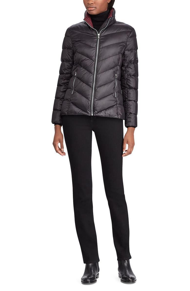 Lauren Ralph Lauren Chevron Quilted Packable Down Jacket, Alternate, color,