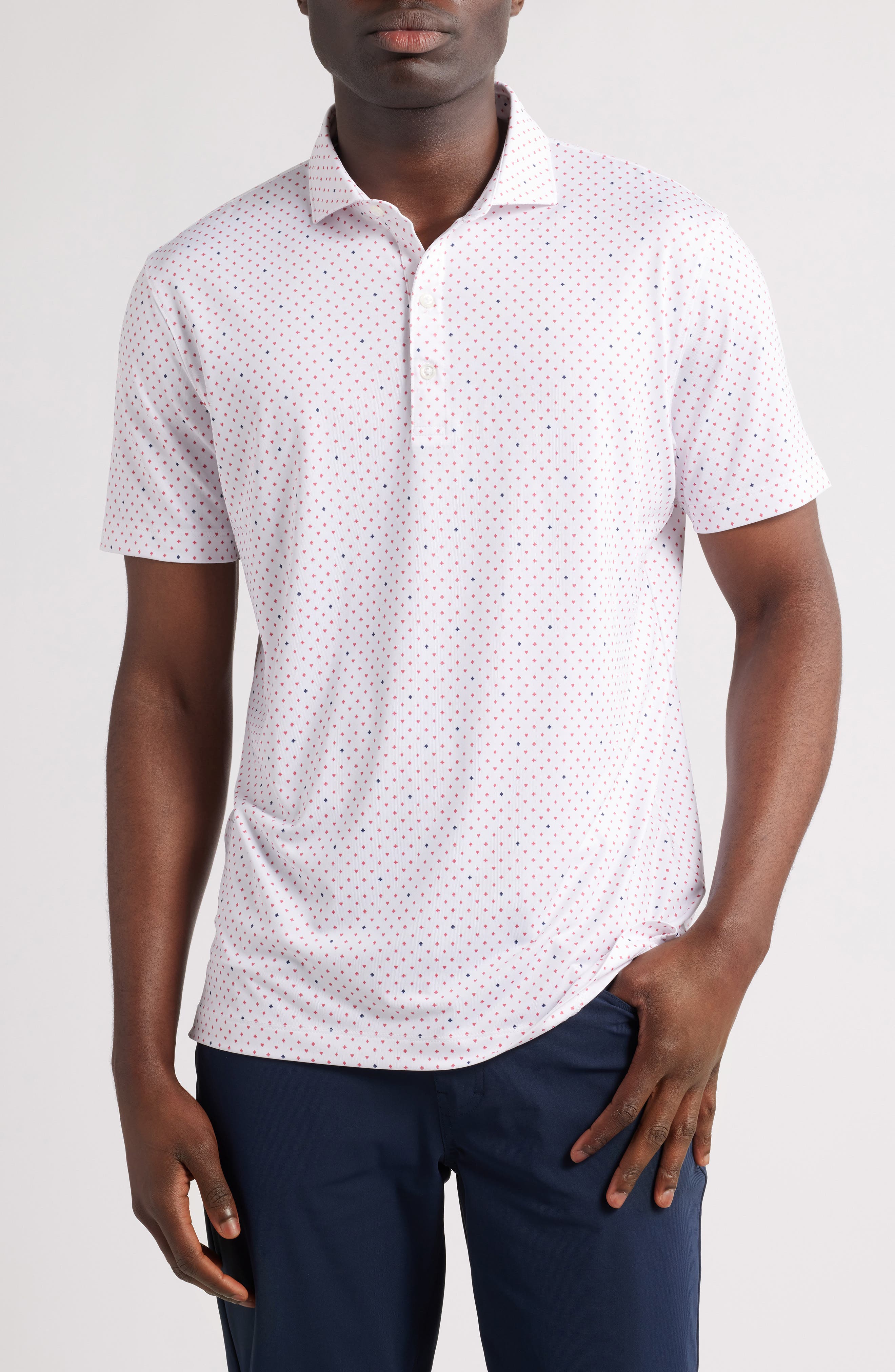 Gambit Card Suit Print PREP-FORMANCE Golf Polo